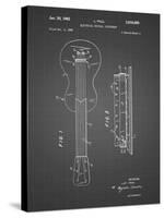 PP140- Black Grid Gibson Les Paul Guitar Patent Poster-Cole Borders-Stretched Canvas