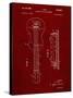 PP140- Burgundy Gibson Les Paul Guitar Patent Poster-Cole Borders-Stretched Canvas