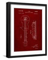 PP140- Burgundy Gibson Les Paul Guitar Patent Poster-Cole Borders-Framed Giclee Print