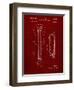 PP140- Burgundy Gibson Les Paul Guitar Patent Poster-Cole Borders-Framed Giclee Print