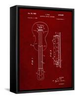 PP140- Burgundy Gibson Les Paul Guitar Patent Poster-Cole Borders-Framed Stretched Canvas