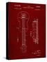 PP140- Burgundy Gibson Les Paul Guitar Patent Poster-Cole Borders-Stretched Canvas