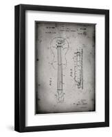 PP140- Faded Grey Gibson Les Paul Guitar Patent Poster-Cole Borders-Framed Giclee Print