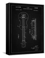 PP140- Vintage Black Gibson Les Paul Guitar Patent Poster-Cole Borders-Framed Stretched Canvas