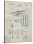 PP141- Antique Grid Parchment Selmer 1939 Trumpet Patent Poster-Cole Borders-Stretched Canvas
