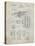 PP141- Antique Grid Parchment Selmer 1939 Trumpet Patent Poster-Cole Borders-Stretched Canvas