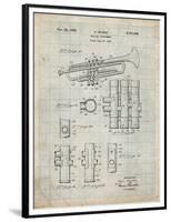 PP141- Antique Grid Parchment Selmer 1939 Trumpet Patent Poster-Cole Borders-Framed Premium Giclee Print