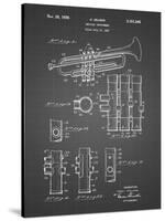 PP141- Black Grid Selmer 1939 Trumpet Patent Poster-Cole Borders-Stretched Canvas