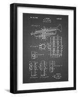 PP141- Black Grid Selmer 1939 Trumpet Patent Poster-Cole Borders-Framed Giclee Print