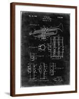 PP141- Black Grunge Selmer 1939 Trumpet Patent Poster-Cole Borders-Framed Giclee Print