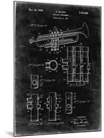 PP141- Black Grunge Selmer 1939 Trumpet Patent Poster-Cole Borders-Mounted Giclee Print