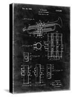 PP141- Black Grunge Selmer 1939 Trumpet Patent Poster-Cole Borders-Stretched Canvas