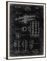 PP141- Black Grunge Selmer 1939 Trumpet Patent Poster-Cole Borders-Framed Premium Giclee Print