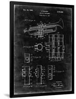 PP141- Black Grunge Selmer 1939 Trumpet Patent Poster-Cole Borders-Framed Premium Giclee Print