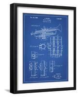 PP141- Blueprint Selmer 1939 Trumpet Patent Poster-Cole Borders-Framed Giclee Print