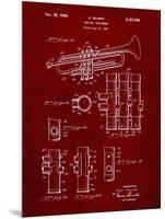 PP141- Burgundy Selmer 1939 Trumpet Patent Poster-Cole Borders-Mounted Giclee Print