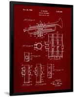 PP141- Burgundy Selmer 1939 Trumpet Patent Poster-Cole Borders-Framed Giclee Print