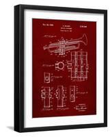 PP141- Burgundy Selmer 1939 Trumpet Patent Poster-Cole Borders-Framed Giclee Print