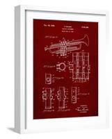 PP141- Burgundy Selmer 1939 Trumpet Patent Poster-Cole Borders-Framed Giclee Print