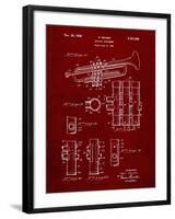 PP141- Burgundy Selmer 1939 Trumpet Patent Poster-Cole Borders-Framed Giclee Print