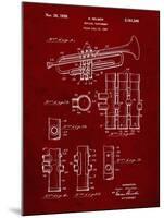 PP141- Burgundy Selmer 1939 Trumpet Patent Poster-Cole Borders-Mounted Giclee Print