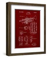 PP141- Burgundy Selmer 1939 Trumpet Patent Poster-Cole Borders-Framed Giclee Print