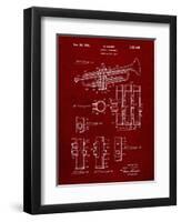 PP141- Burgundy Selmer 1939 Trumpet Patent Poster-Cole Borders-Framed Giclee Print