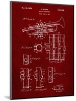 PP141- Burgundy Selmer 1939 Trumpet Patent Poster-Cole Borders-Mounted Giclee Print