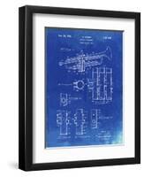 PP141- Faded Blueprint Selmer 1939 Trumpet Patent Poster-Cole Borders-Framed Premium Giclee Print