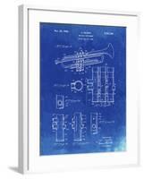 PP141- Faded Blueprint Selmer 1939 Trumpet Patent Poster-Cole Borders-Framed Giclee Print