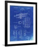 PP141- Faded Blueprint Selmer 1939 Trumpet Patent Poster-Cole Borders-Framed Giclee Print