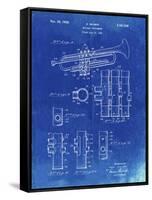 PP141- Faded Blueprint Selmer 1939 Trumpet Patent Poster-Cole Borders-Framed Stretched Canvas