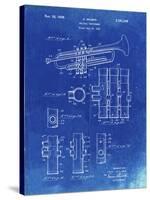 PP141- Faded Blueprint Selmer 1939 Trumpet Patent Poster-Cole Borders-Stretched Canvas