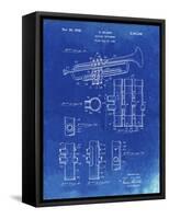 PP141- Faded Blueprint Selmer 1939 Trumpet Patent Poster-Cole Borders-Framed Stretched Canvas