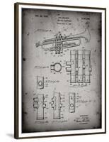 PP141- Faded Grey Selmer 1939 Trumpet Patent Poster-Cole Borders-Framed Premium Giclee Print