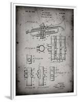 PP141- Faded Grey Selmer 1939 Trumpet Patent Poster-Cole Borders-Framed Premium Giclee Print