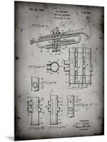 PP141- Faded Grey Selmer 1939 Trumpet Patent Poster-Cole Borders-Mounted Premium Giclee Print