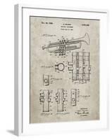 PP141- Sandstone Selmer 1939 Trumpet Patent Poster-Cole Borders-Framed Giclee Print