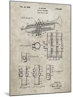 PP141- Sandstone Selmer 1939 Trumpet Patent Poster-Cole Borders-Mounted Giclee Print