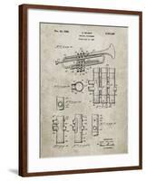 PP141- Sandstone Selmer 1939 Trumpet Patent Poster-Cole Borders-Framed Giclee Print