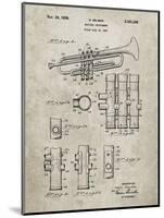 PP141- Sandstone Selmer 1939 Trumpet Patent Poster-Cole Borders-Mounted Premium Giclee Print