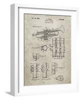 PP141- Sandstone Selmer 1939 Trumpet Patent Poster-Cole Borders-Framed Giclee Print