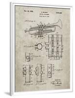 PP141- Sandstone Selmer 1939 Trumpet Patent Poster-Cole Borders-Framed Premium Giclee Print