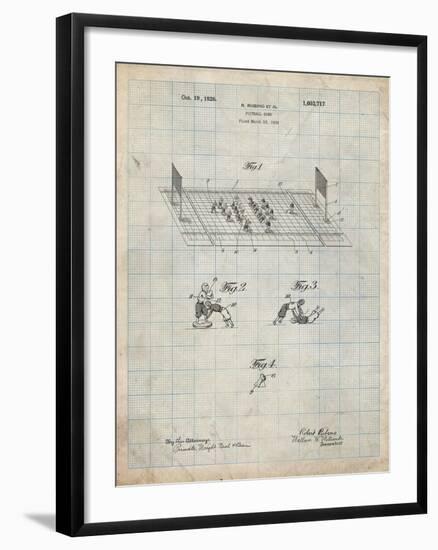 PP142- Antique Grid Parchment Football Board Game Patent Poster-Cole Borders-Framed Giclee Print