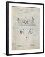 PP142- Antique Grid Parchment Football Board Game Patent Poster-Cole Borders-Framed Giclee Print