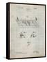 PP142- Antique Grid Parchment Football Board Game Patent Poster-Cole Borders-Framed Stretched Canvas