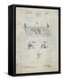 PP142- Antique Grid Parchment Football Board Game Patent Poster-Cole Borders-Framed Stretched Canvas