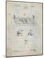 PP142- Antique Grid Parchment Football Board Game Patent Poster-Cole Borders-Mounted Giclee Print