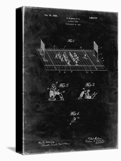 PP142- Black Grunge Football Board Game Patent Poster-Cole Borders-Stretched Canvas