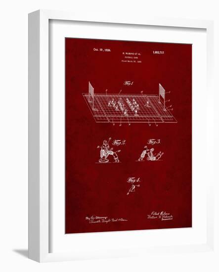 PP142- Burgundy Football Board Game Patent Poster-Cole Borders-Framed Giclee Print